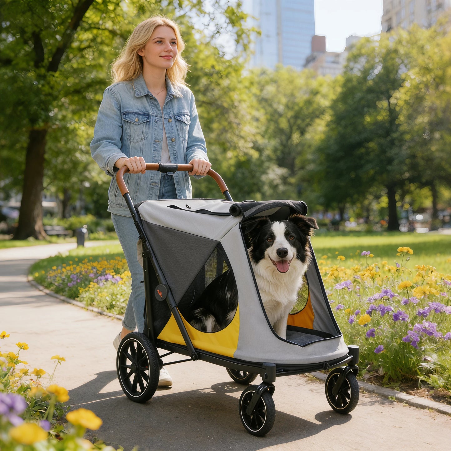 Foldable Pet Stroller for Dogs and Cats Travel in Comfort