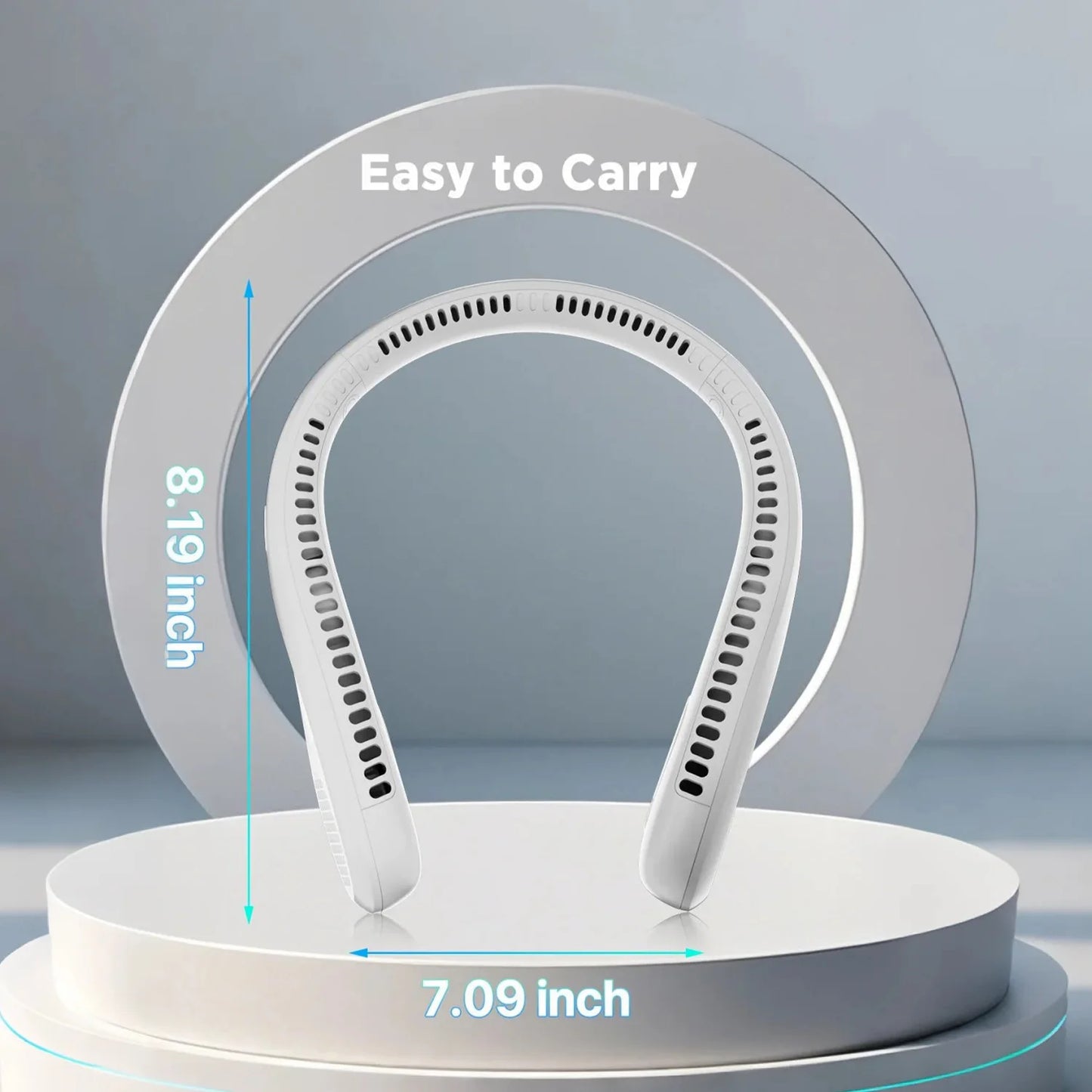 Portable Neck Fan Bladeless USB Rechargeable With 4 Speeds