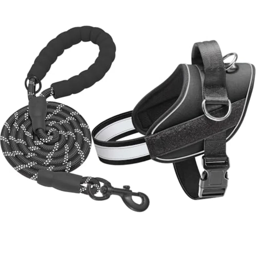 Essential No-Pull Dog Harness Reflective Vest With 3 Leash Clips