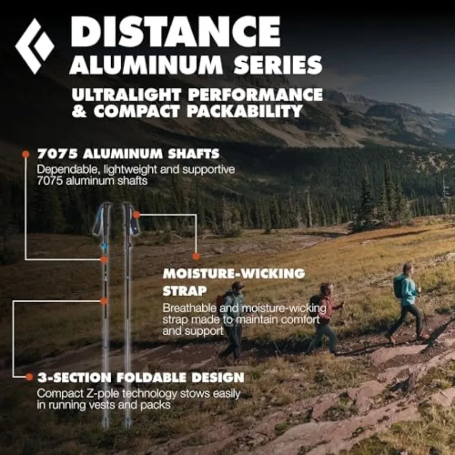 Distance Z Trekking Poles Pair Ultralight Foldable Z-Pole Design Trail Running and Hiking Stability