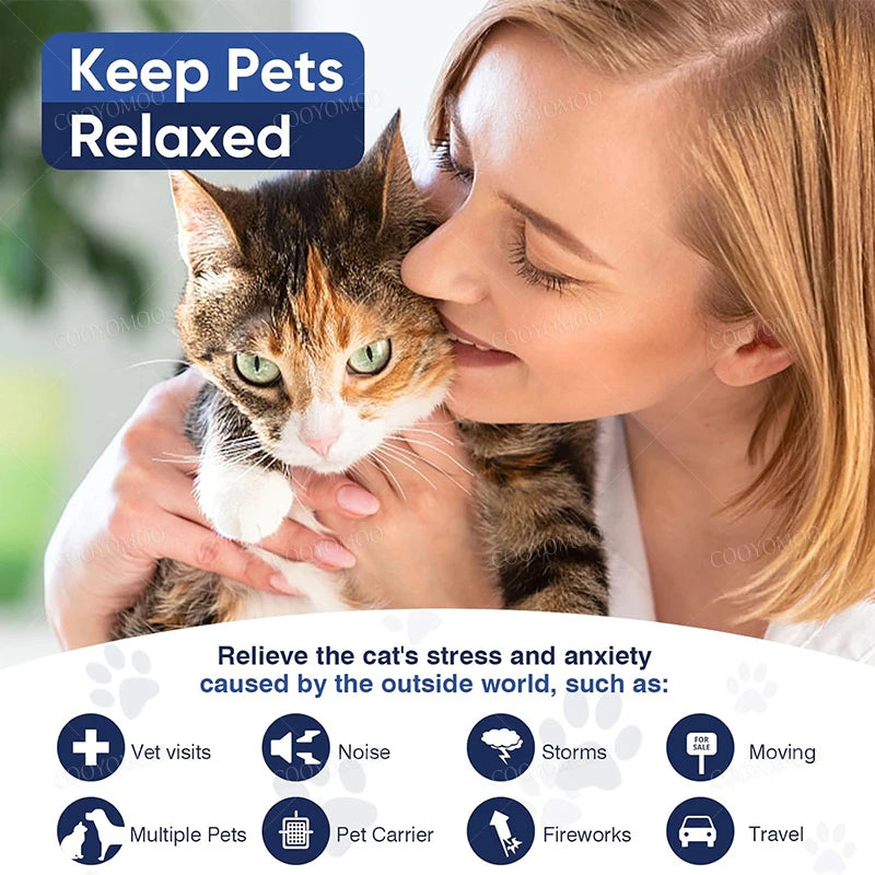 Dog Cat Calming Collar For Anxiety Relief Breakaway Quick Release