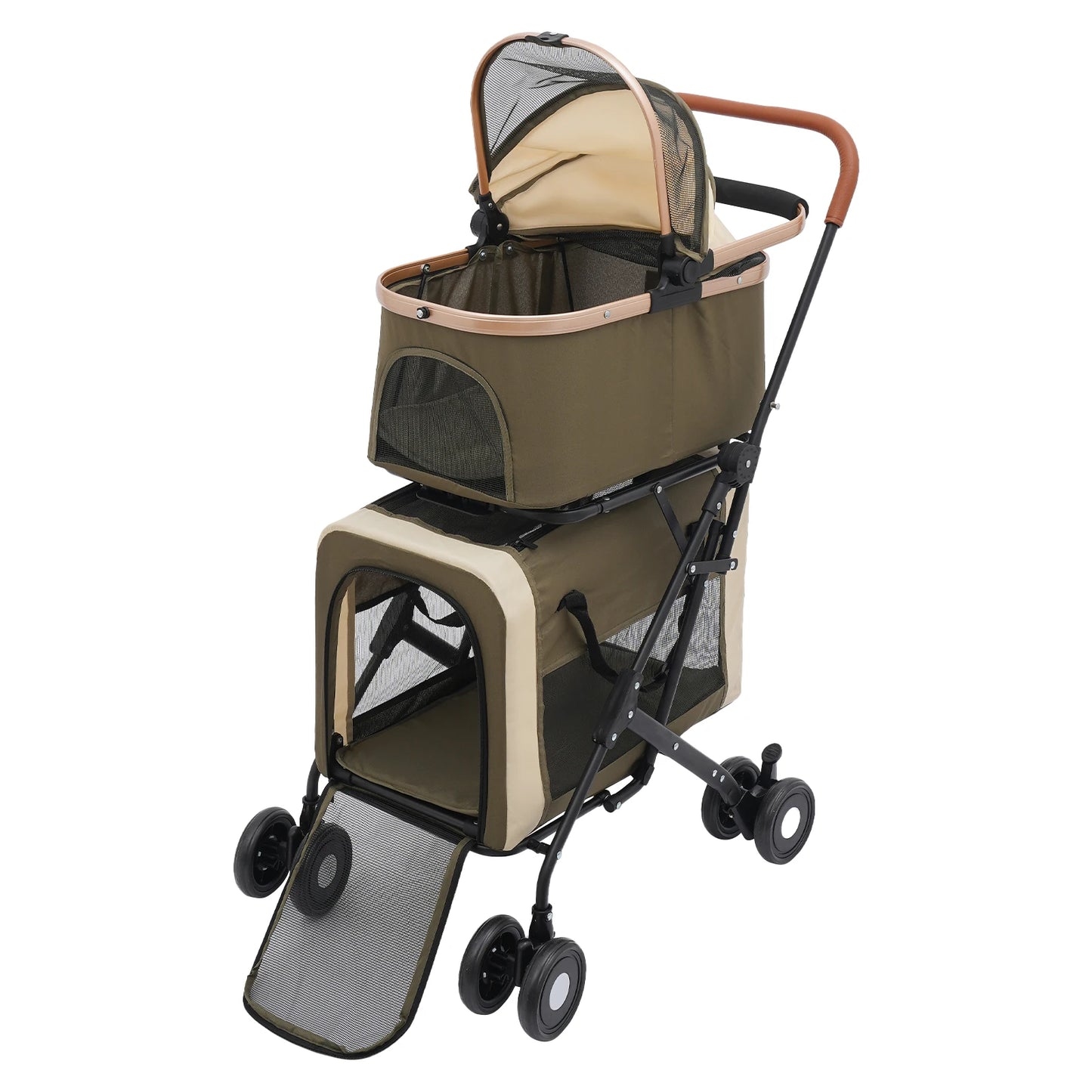 Bymaocar Foldable Pet Stroller Heavy Duty Portable Travel Sunshade Locks