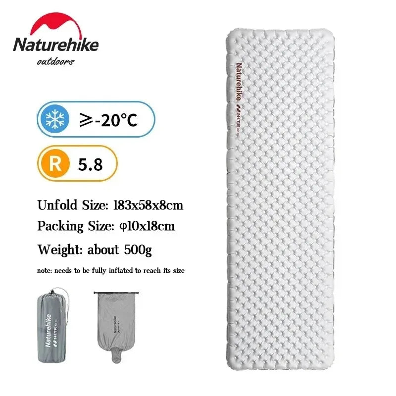 Naturehike Ultralight Inflatable Sleeping Pad R Value 5.8 Outdoor Camping