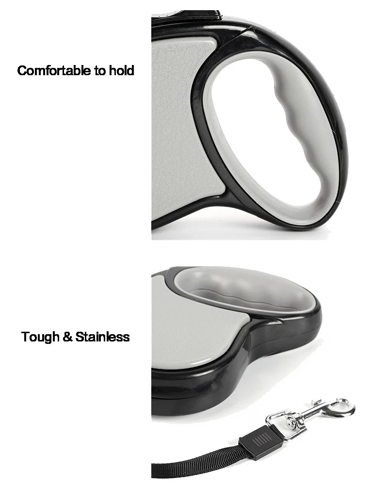 Retractable Nylon Dog Leash With Reflective Feature