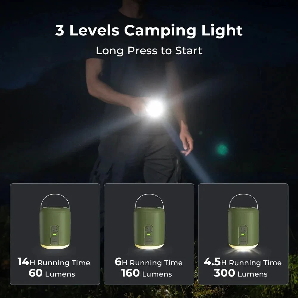 Tiny Air Pump With Magnetic Design And Camping Lantern