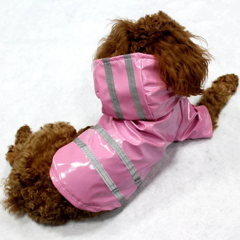 Waterproof PU Dog Raincoat With Hood For Pets