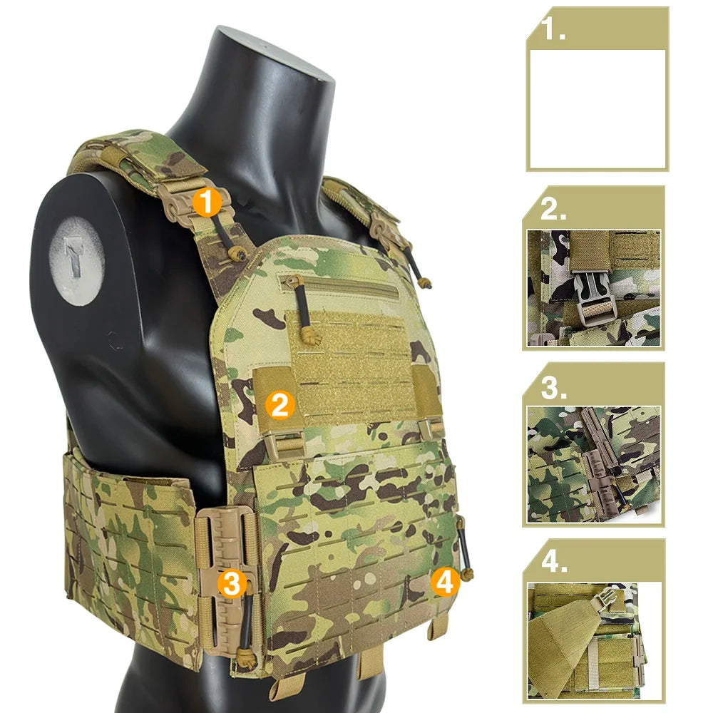 LAVC Modular Quick Release Plate Carrier Vest For Enhanced Protection