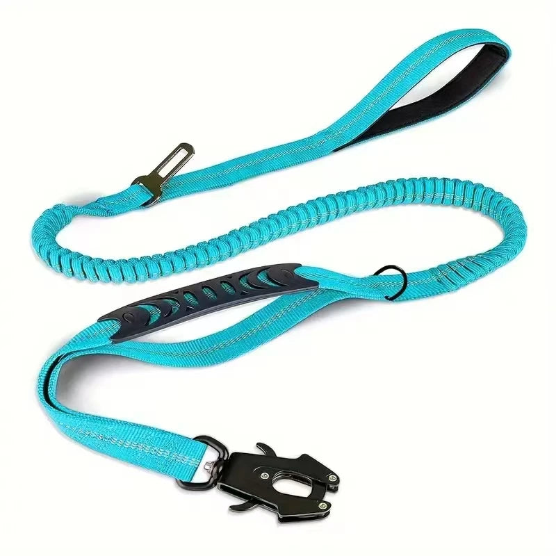 DCLOUD Reflective Shock Absorbing Dog Leash With Car Seatbelt