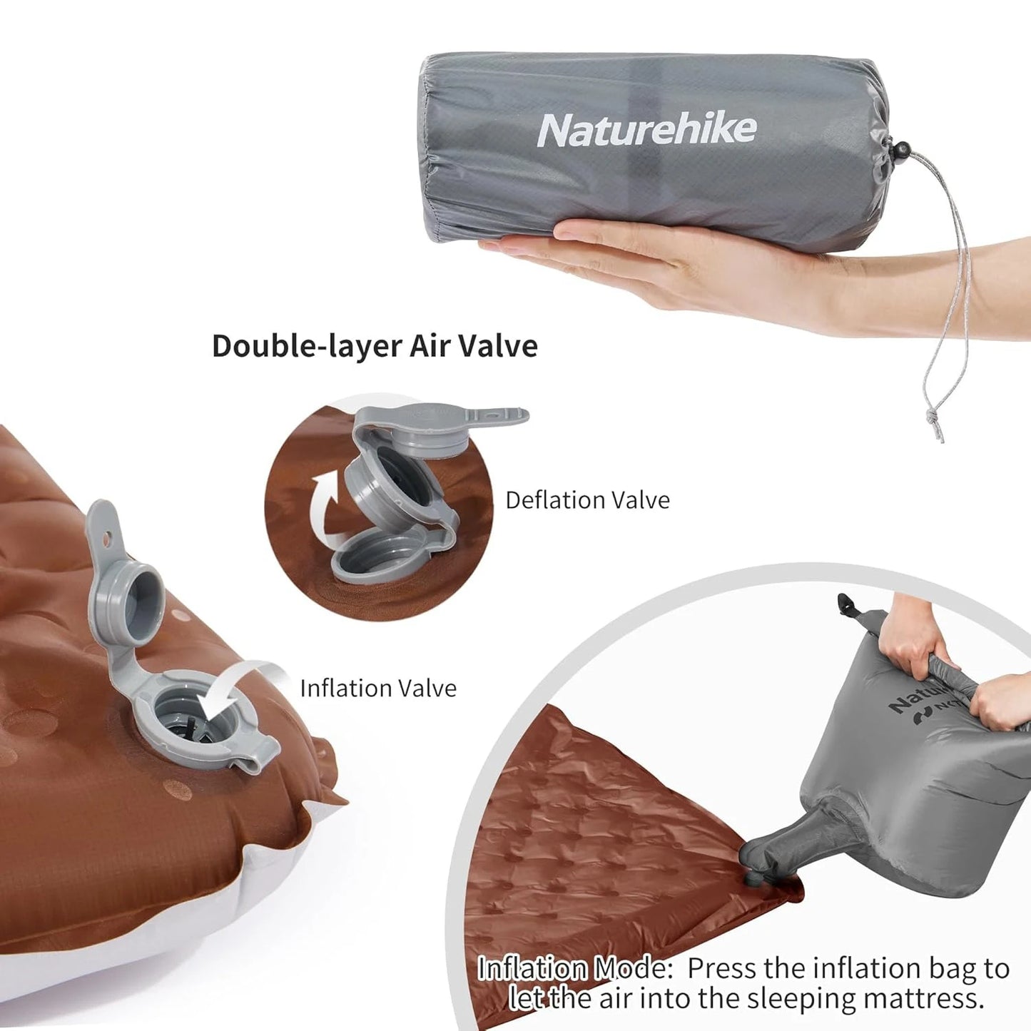 Naturehike Ultralight Inflatable Sleeping Pad R Value 5.8 Outdoor Camping