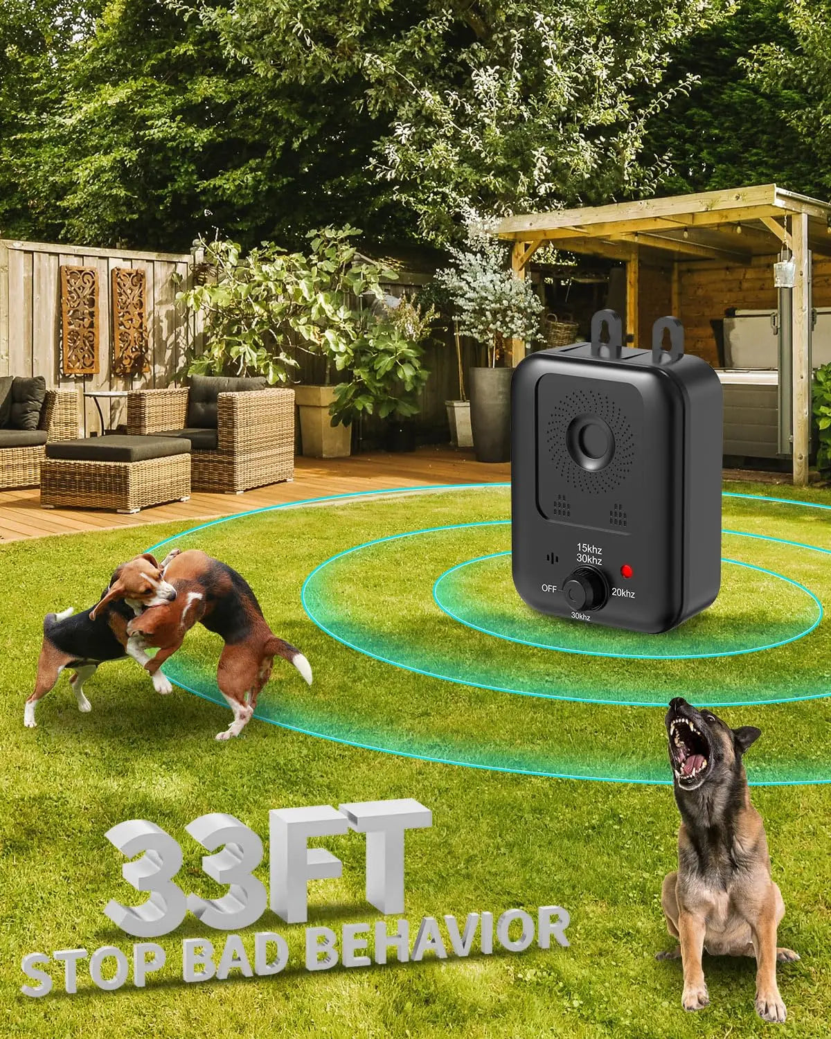 PetEdu Rechargeable Automatic Bark Deterrent For Dogs Indoor Outdoor Ultrasonic