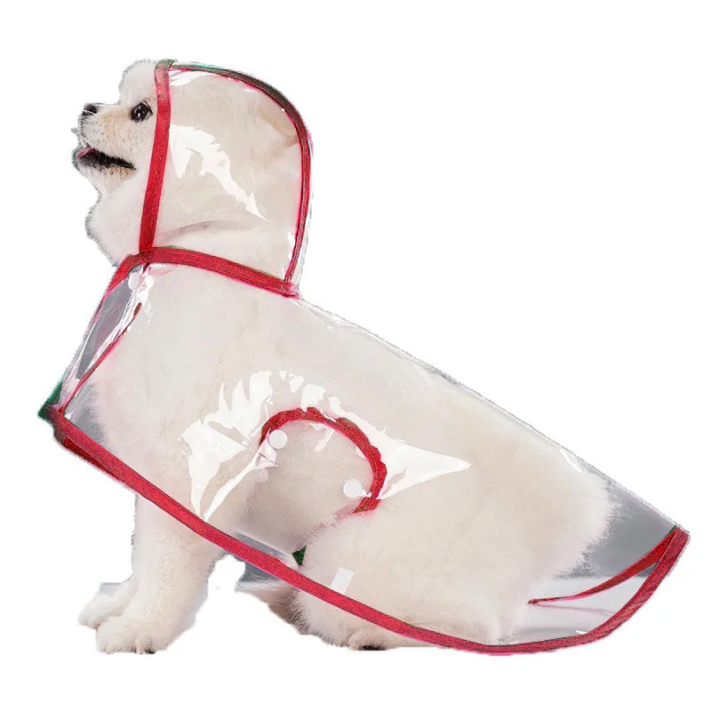Transparent Waterproof Dog Raincoat With Hat