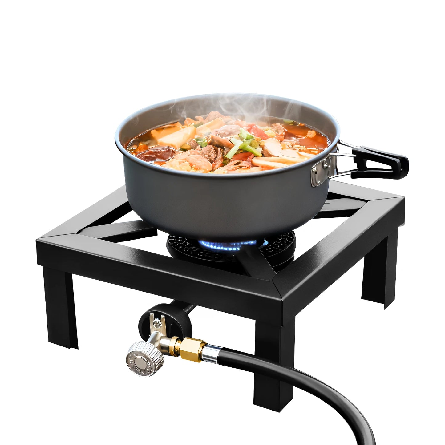 Portable Double Burner Gas Stove With 0-10 PSI Regulator