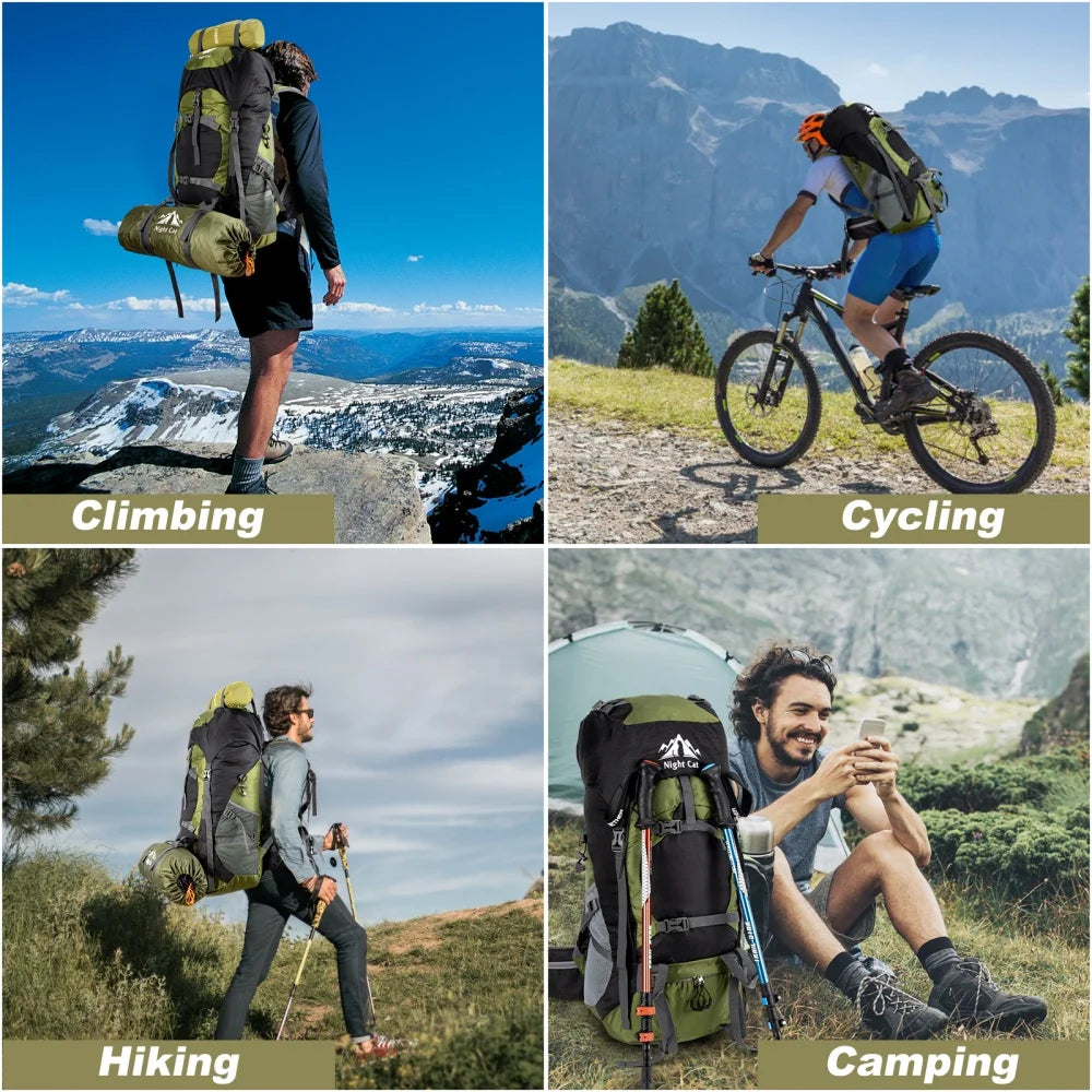 Night Cat Lightweight Hiking Backpack For Men Women Outdoor Travel