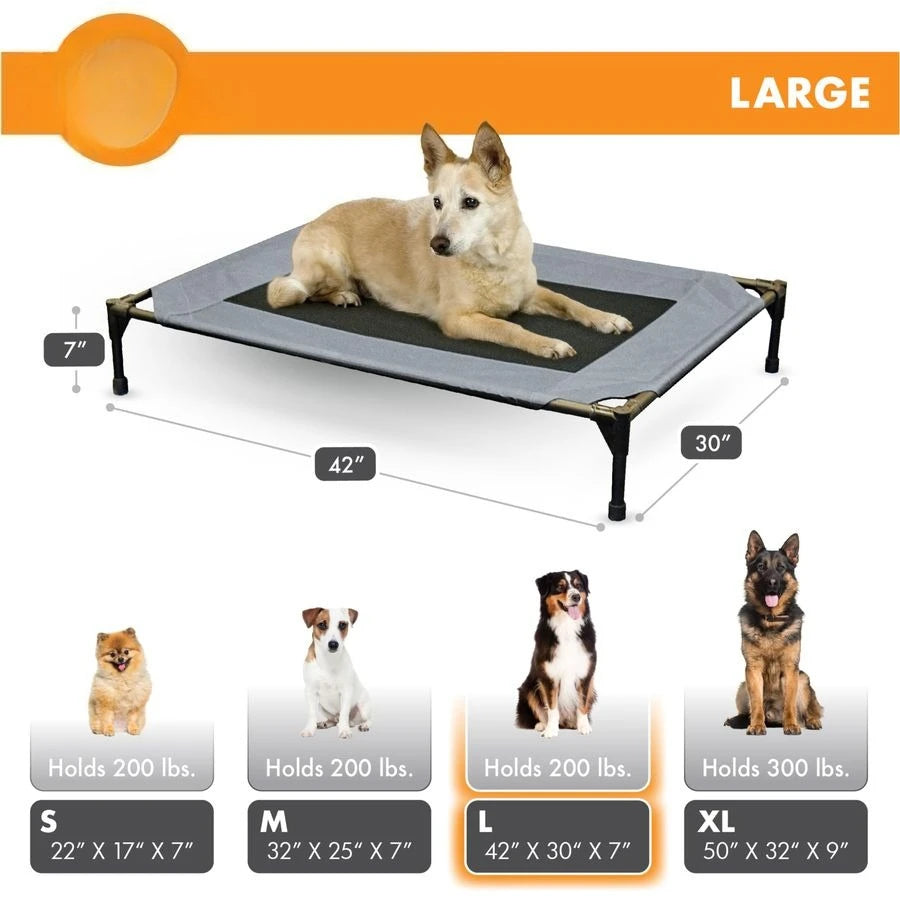Outdoor Elevated Dog Cot Hammock Bed With Breathable Mesh Cover