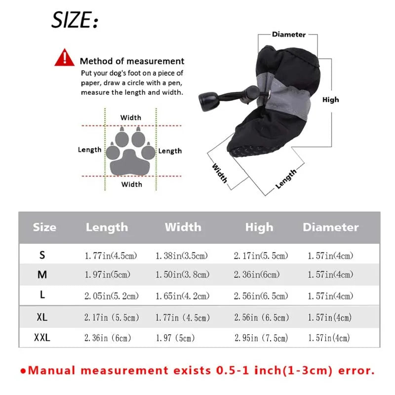 Waterproof Antiskid Soft Sole Puppy Dog Boots Winter Protection