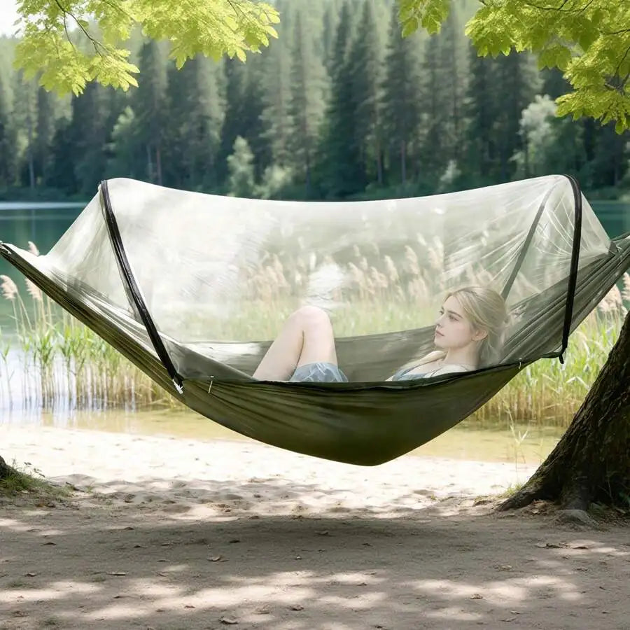 HM301 3-In-1 Camping Hammock With Pop-Up Mosquito Net