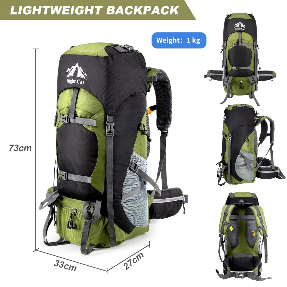 Night Cat Lightweight Hiking Backpack For Men Women Outdoor Travel