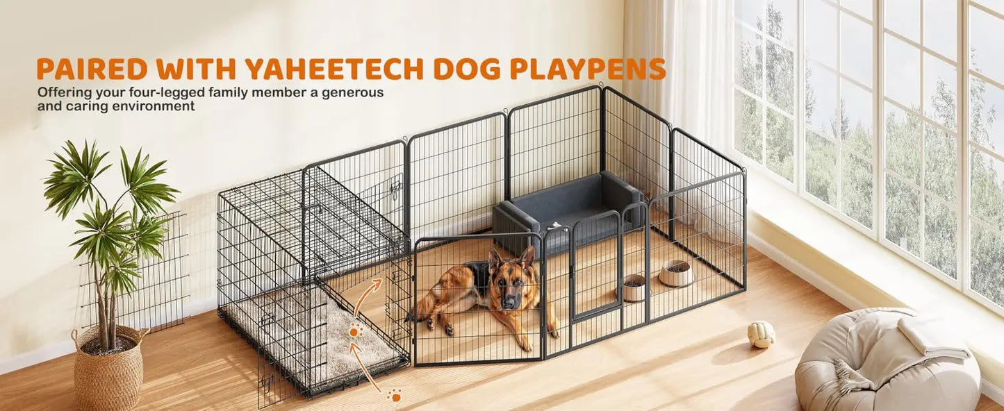 Double Door Dog Crate With Divider And Removable Tray