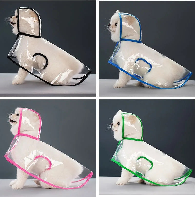 Transparent Waterproof Dog Raincoat With Hat
