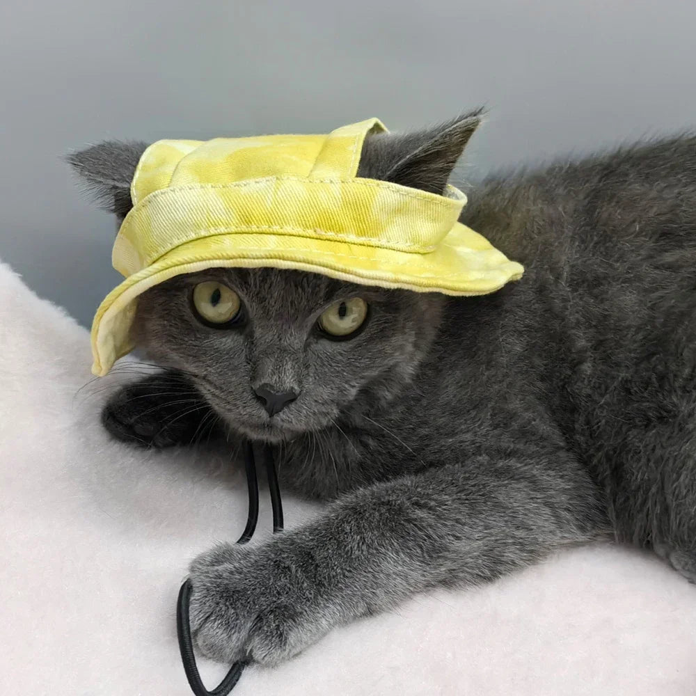 Pet Hat With Ear Holes Adjustable Baseball Cap For Dogs And Cats