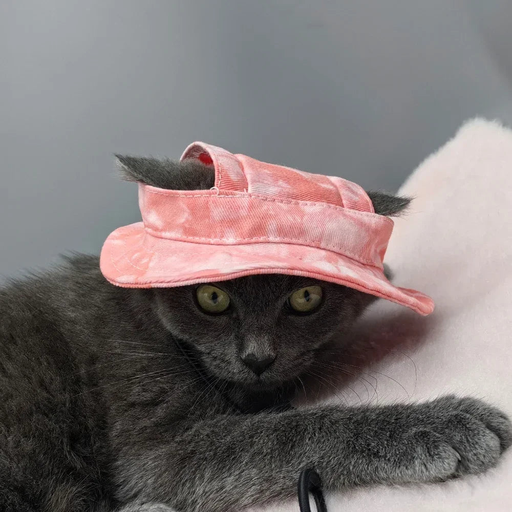 Pet Hat With Ear Holes Adjustable Baseball Cap For Dogs And Cats