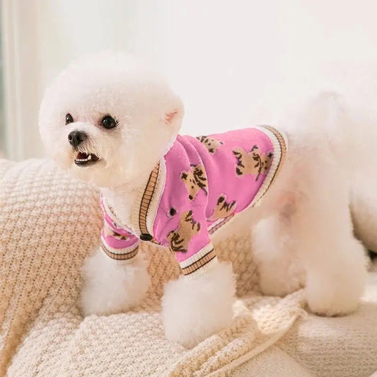 Striped Cotton Cardigan Sweater For Small Dogs And Kittens