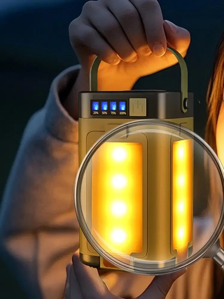Solar Rechargeable Camping Lantern Foldable LED Light Waterproof Portable