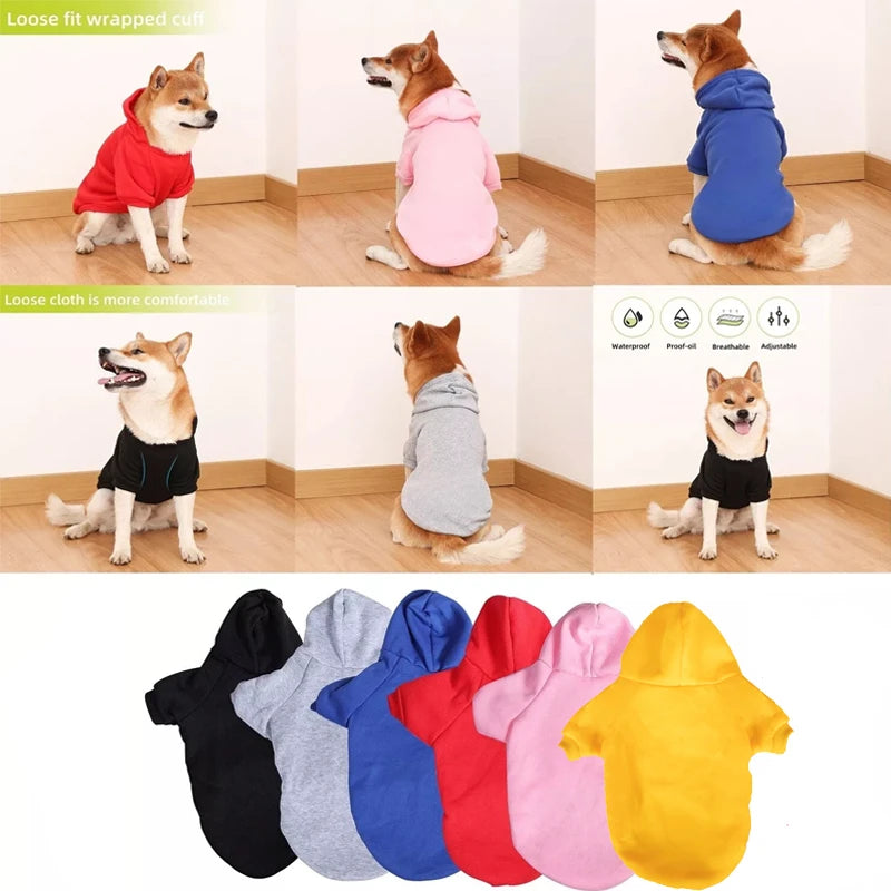 Winter Dog Hooded Sweatshirt Coat For Small Medium Large Dogs