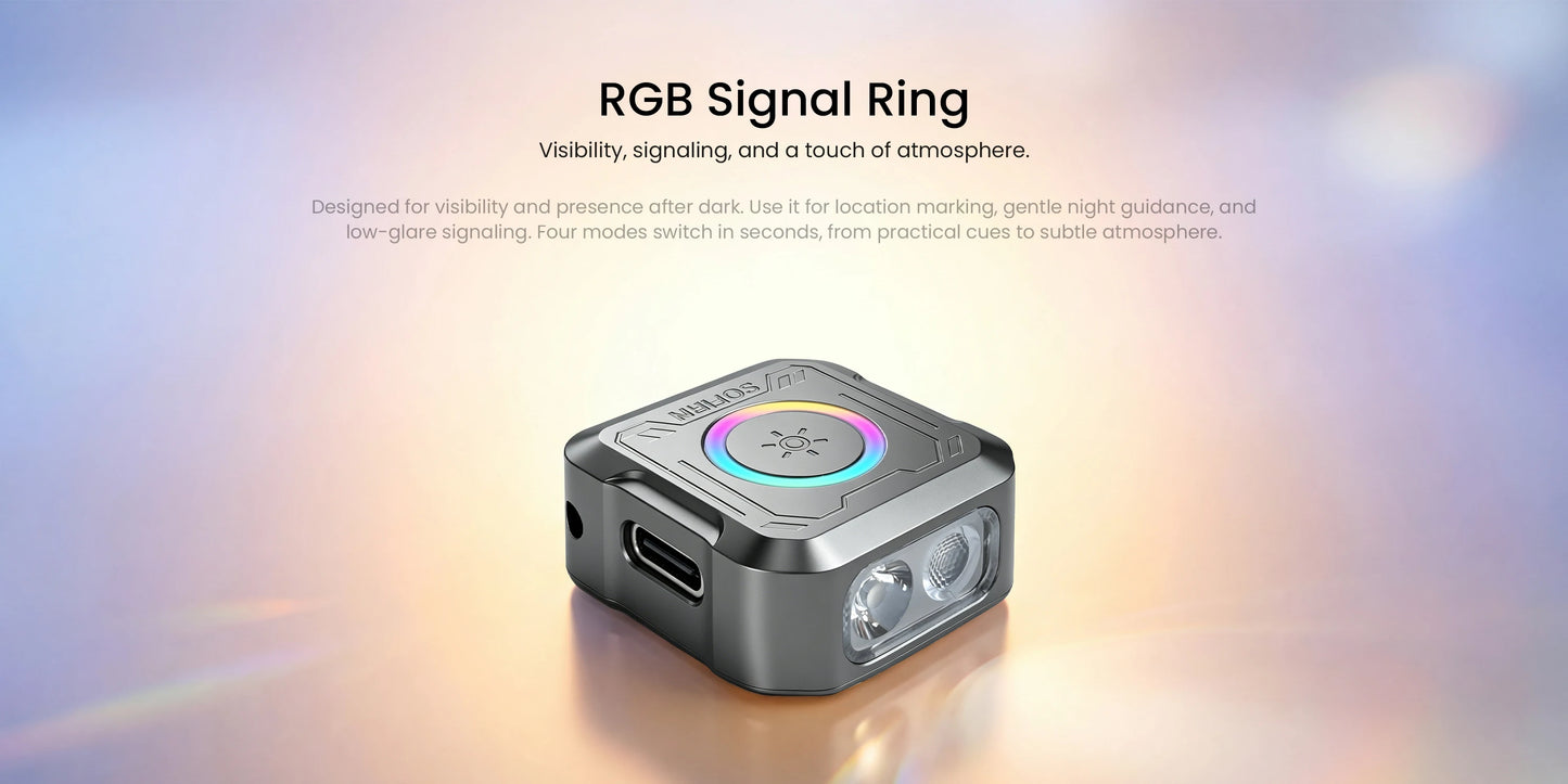 Sofirn SE1 300 Lm Pocket Flashlight With RGB Signal Ring