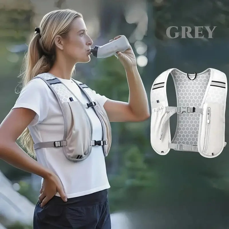 Lightweight Running Vest With Phone Holder Reflective Hydration Chest Pack