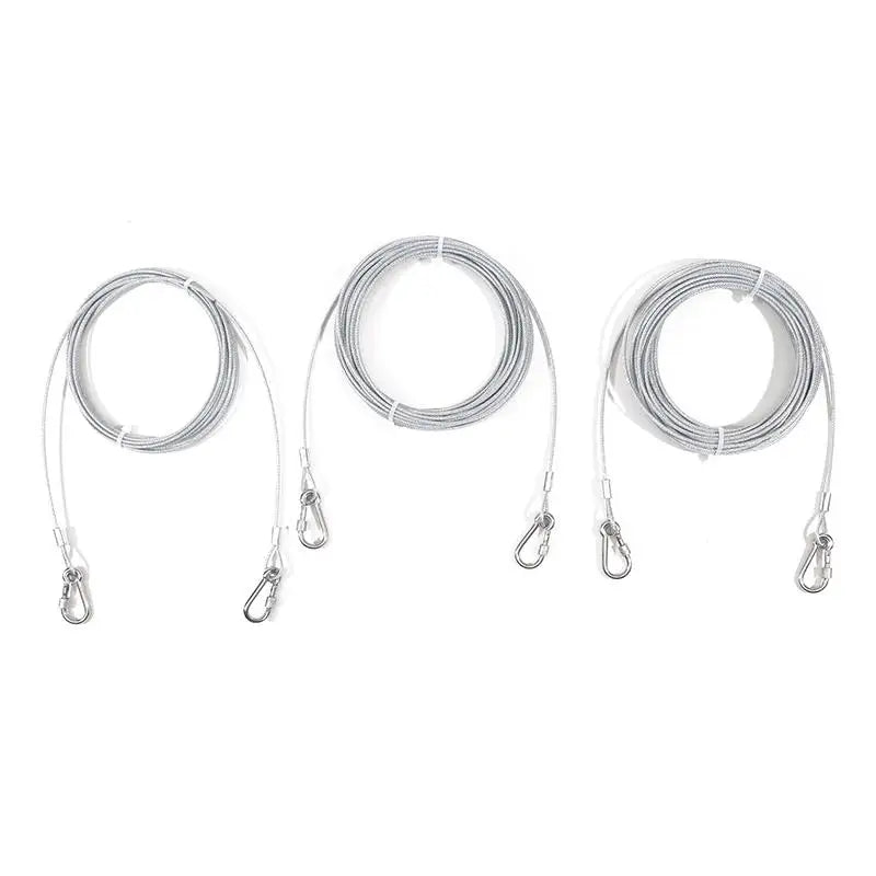 Double Headed Stainless Steel Dog Tie Out Cable Leash With Metal Buckle