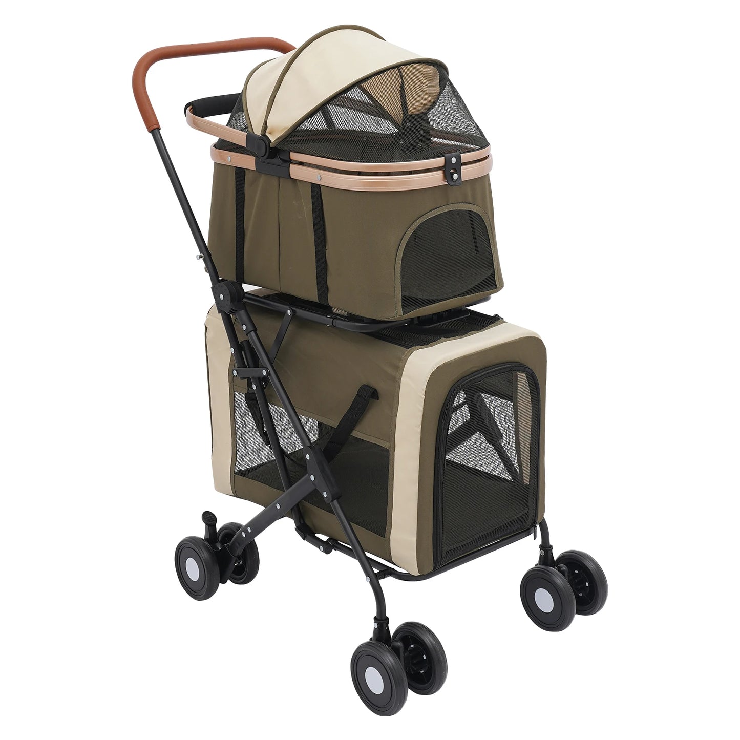 Bymaocar Foldable Pet Stroller Heavy Duty Portable Travel Sunshade Locks