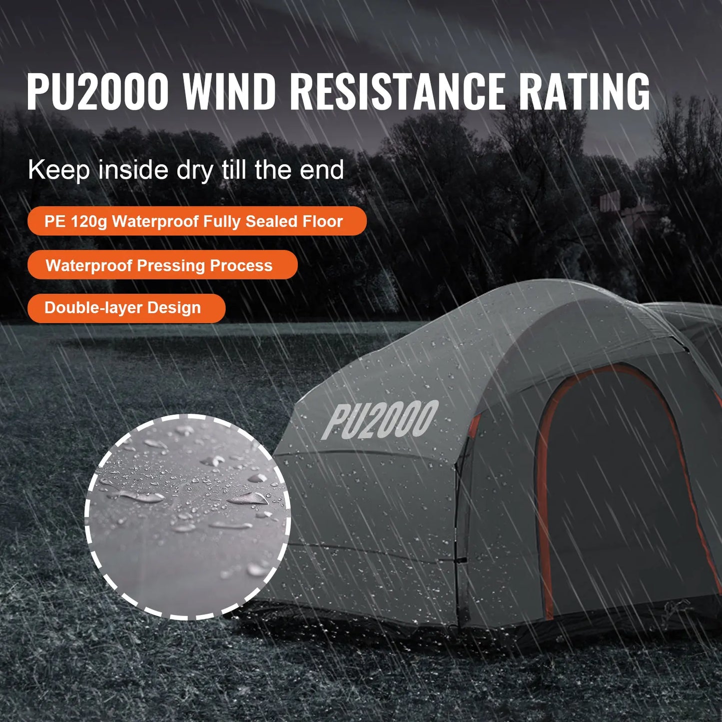 SucceBuy SUV Camping Tent With Double Layer Rainproof Design