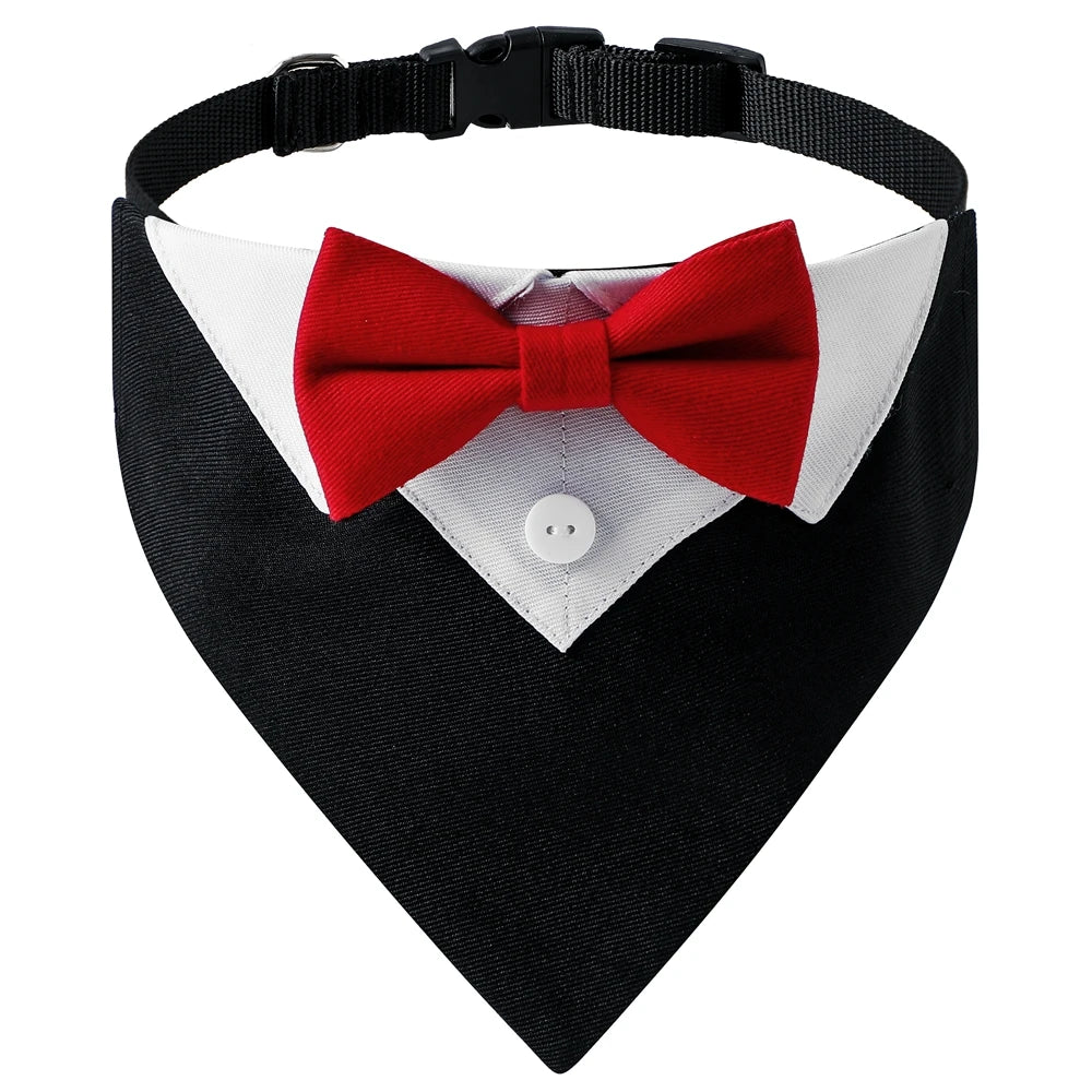 Sucado Bow Tie Dog Collar Tuxedo Bandana For Pets Wedding