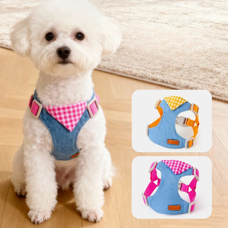 Cowboy Style Dog Harness And Leash Set Adjustable Pet Accessory