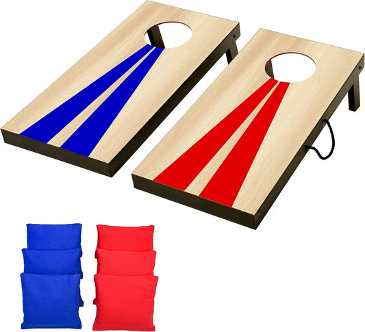 Portable Cornhole Game Set With 6 Bean Bags For Outdoors