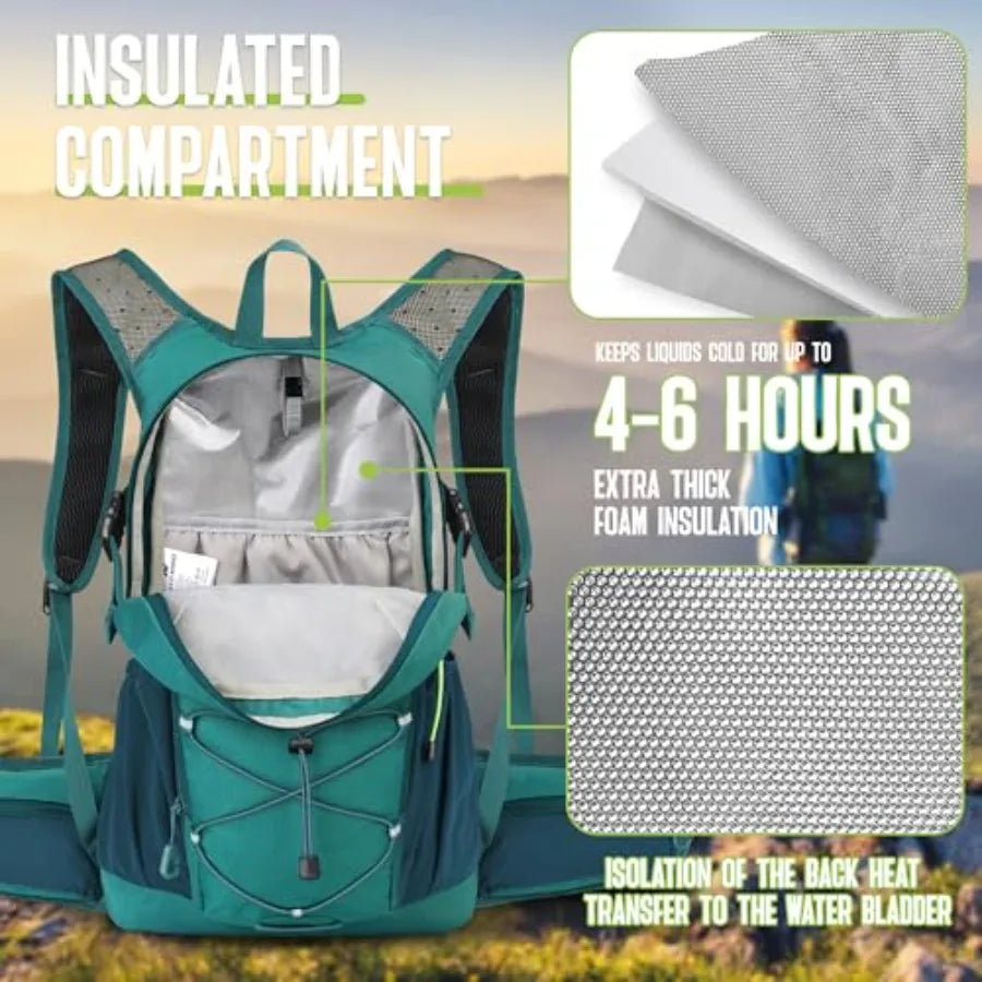 Hydration Backpack 18L Insulated Pack With 3L Water Bladder Hiking