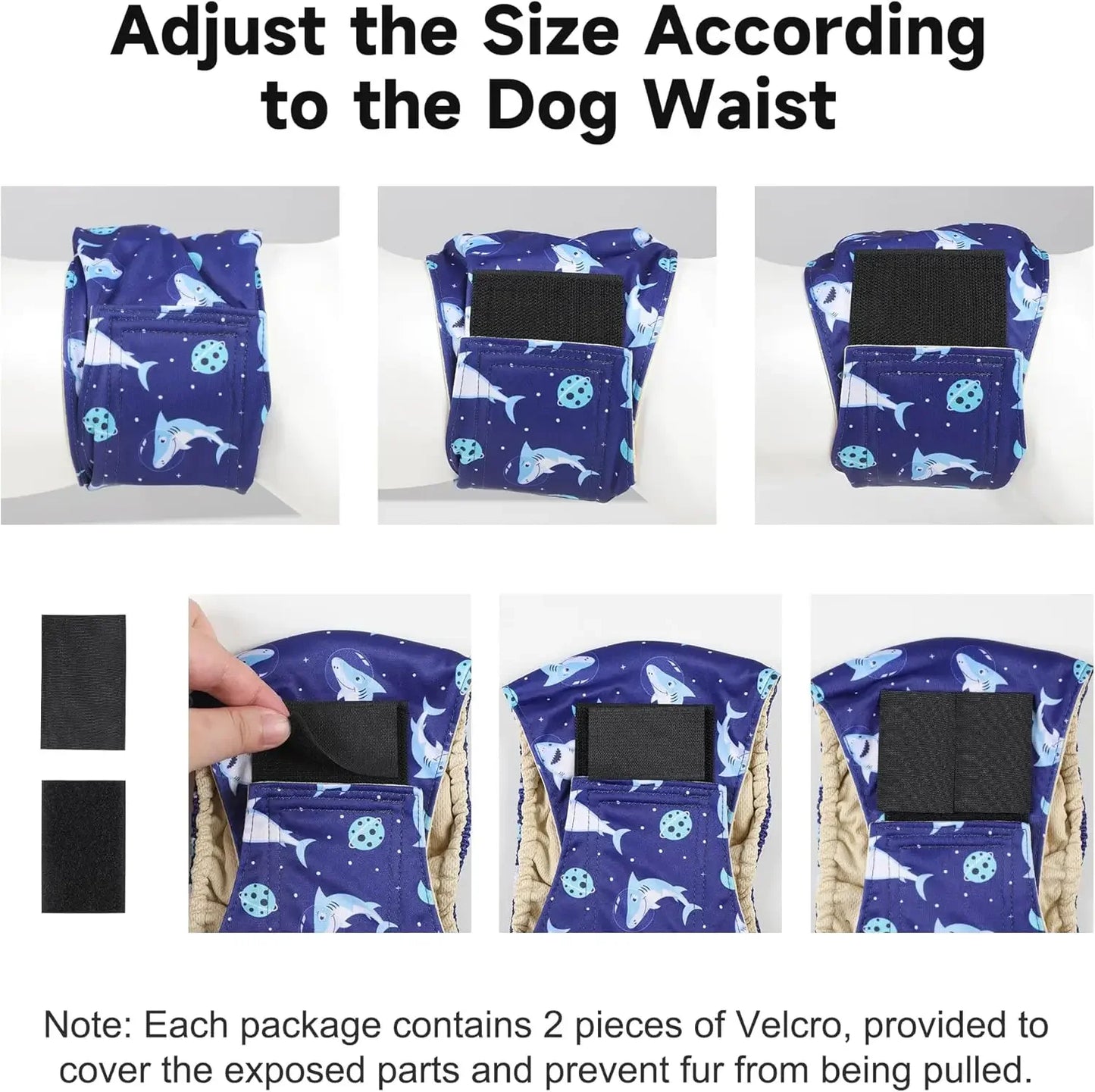 Premium Male Dog Belly Bands Reusable Leak Proof 5 Pack