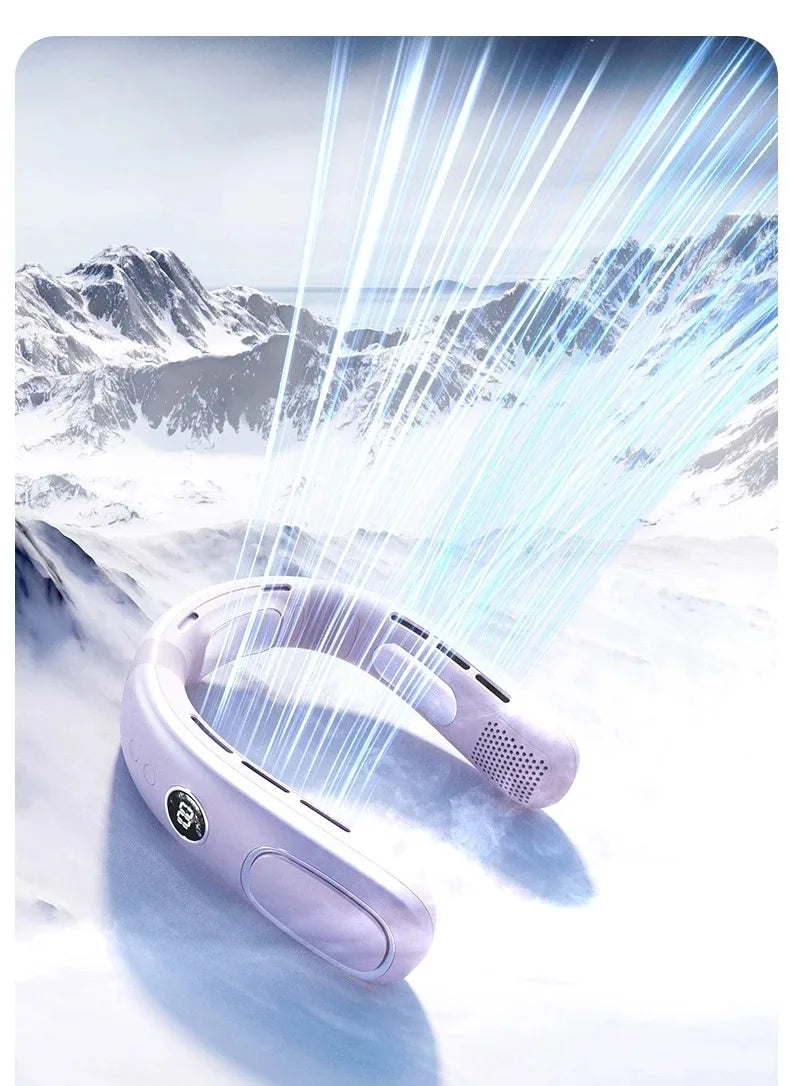 N90 Neck Fan Bladeless Wearable USB Rechargeable With 5-Speed Modes