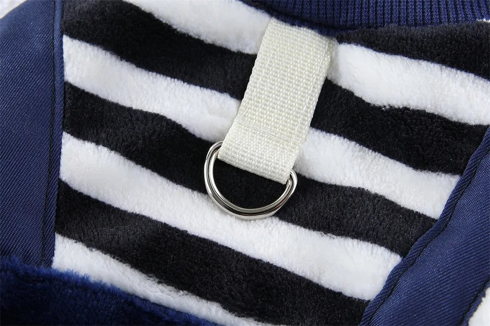 Caiban Autumn Winter Dog Fleece Jumpsuit Coat With Leash Ring