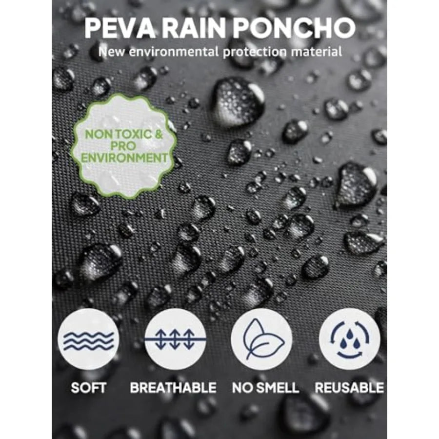 ANYOO Rain Ponchos for Adults Hooded Rain Jackets 2 Pack