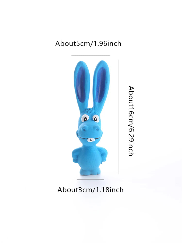 Naughty Rabbit Latex Dog Chew Toy Durable Rubber Squeaker