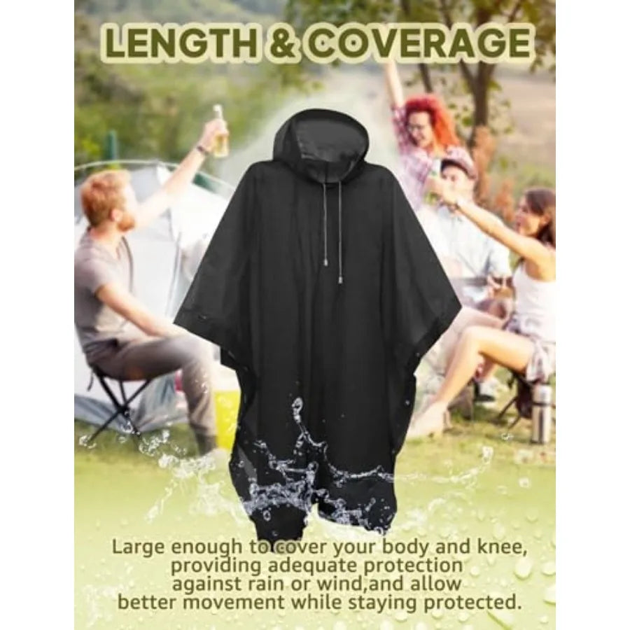 ANYOO Rain Ponchos for Adults Hooded Rain Jackets 2 Pack