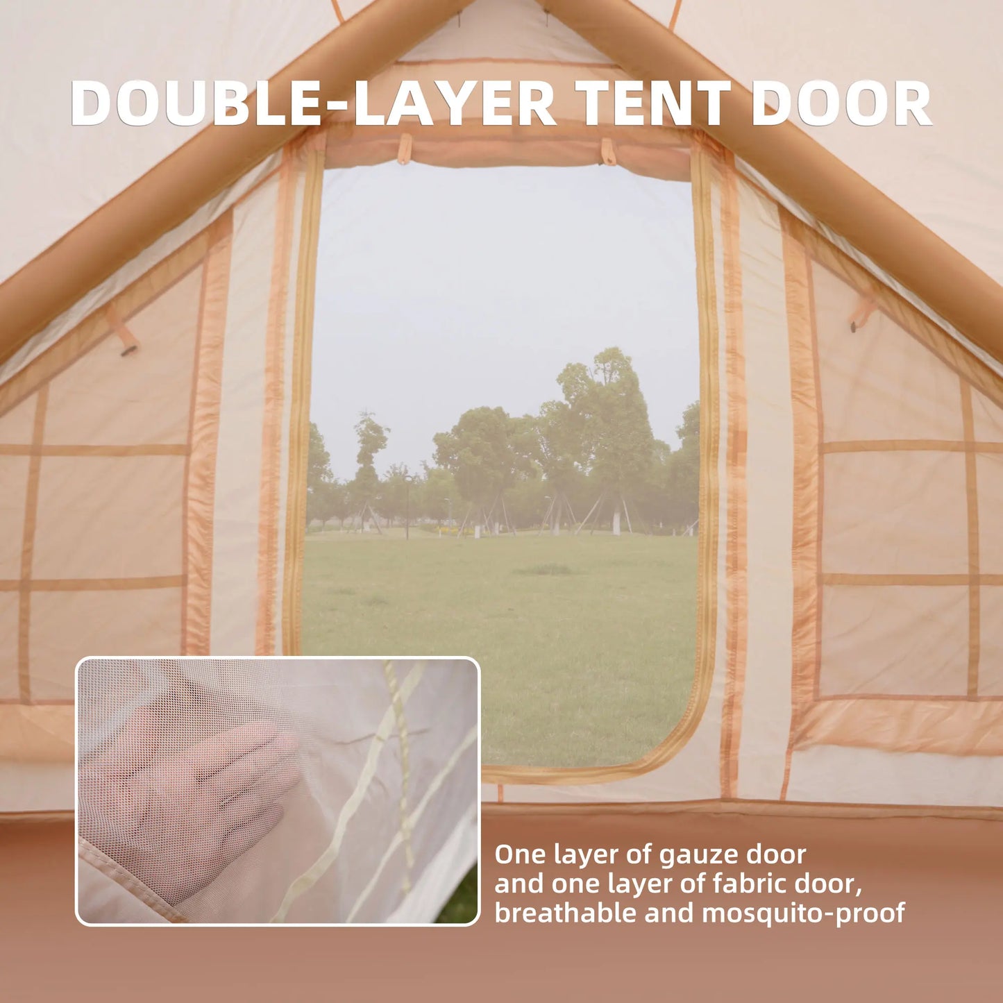 Camping Tent Chimney Window Waterproof Windproof 3 To 4 People