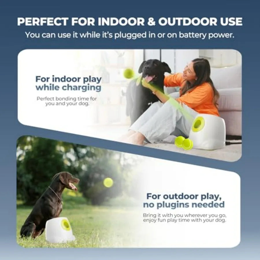 Automatic Dog Ball Launcher Rechargeable Interactive Fetch Toy For Outdoor