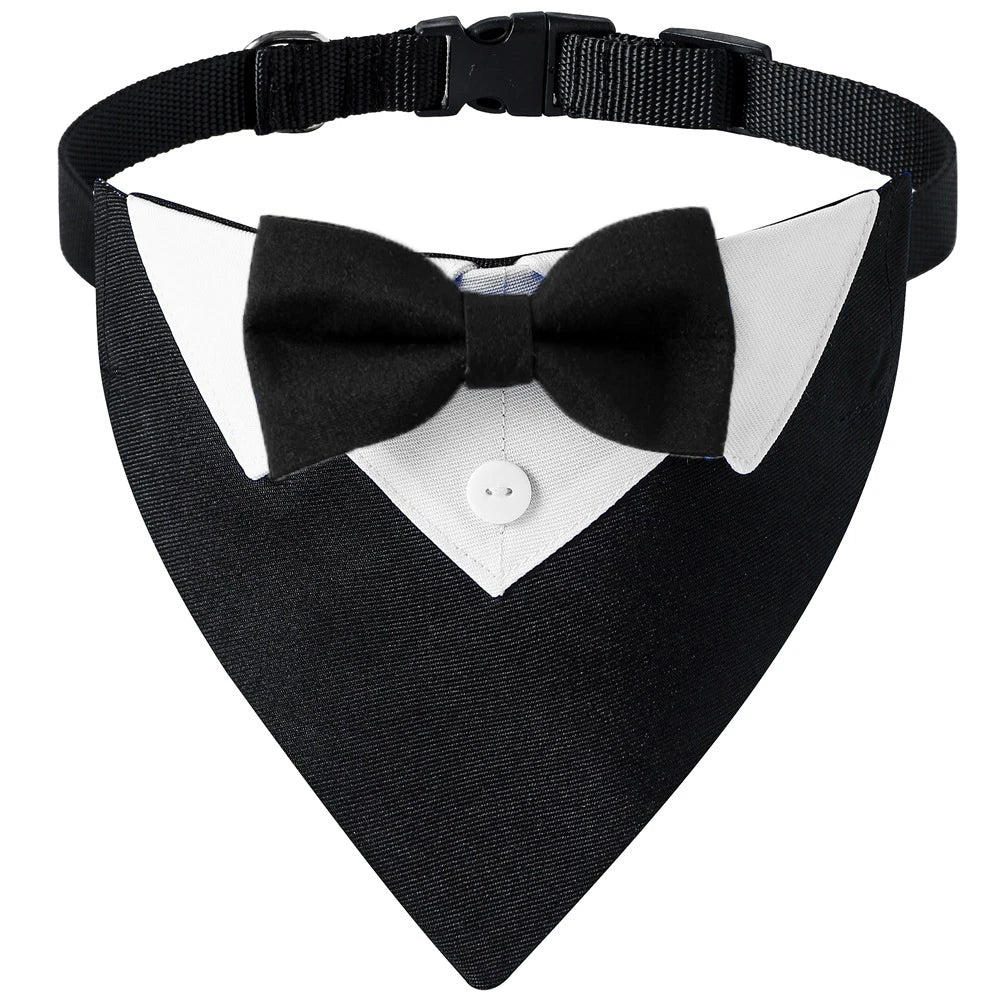 Sucado Bow Tie Dog Collar Tuxedo Bandana For Pets Wedding