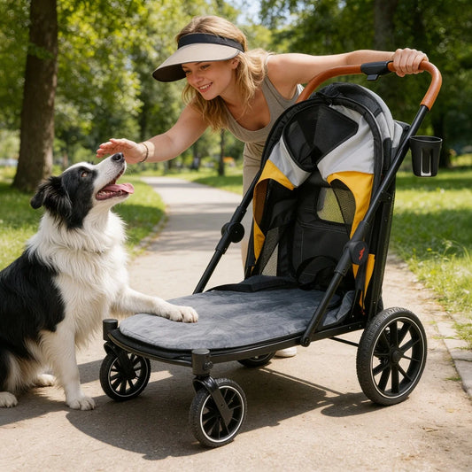 Foldable Pet Stroller for Dogs and Cats Travel in Comfort
