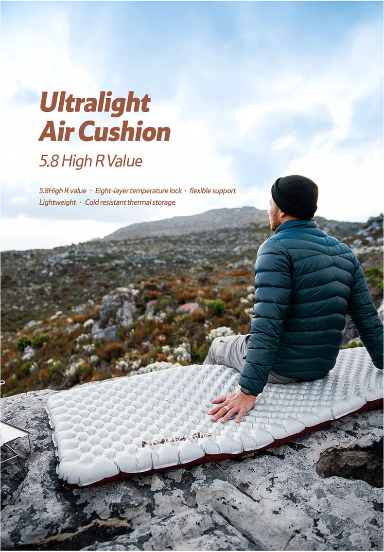 Naturehike Ultralight Inflatable Sleeping Pad R Value 5.8 Outdoor Camping