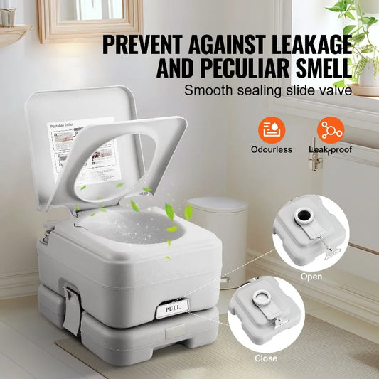 Portable Camping Toilet With Carry Bag And 3.2 Gal Tank