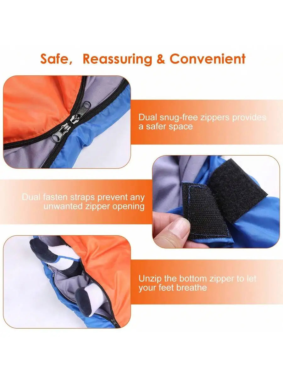 Lightweight Water Resistant Sleeping Bag With Cotton Liner